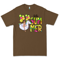 Cacao Hello Summer Unicorn Premium Tee - CowCowDesign