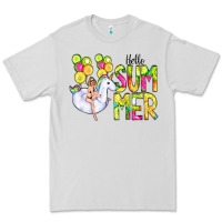 Dove Grey Hello Summer Unicorn Premium Tee - CowCowDesign
