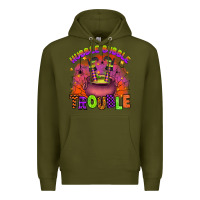 Army Green hubble bubble trouble Premium Hoodie - Artiststas