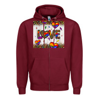 Burgundy love hearts pride tumbler Zipper Hoodie - JahusDesignShop