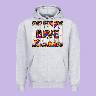 Love Hearts Pride Tumbler Zipper Hoodie Designed By Jahusdesignshop