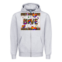 Heather Grey love hearts pride tumbler Zipper Hoodie - JahusDesignShop