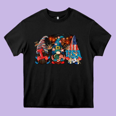 I Love Usa Gnomes 4th Of July Heavy Core Tee Designed By Cowgirlartshop