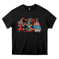 Black i love usa gnomes 4th of july Heavy Core Tee - CowGirlArtShop