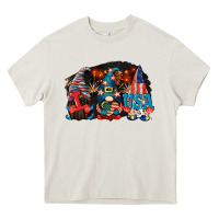 Cream i love usa gnomes 4th of july Heavy Core Tee - CowGirlArtShop