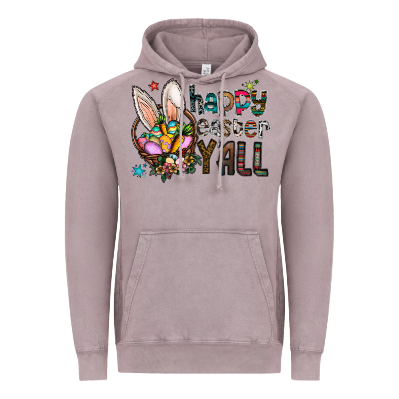 Happy Easter Y'all Vintage Hoodie by CowhideDigitalArt | Teevron