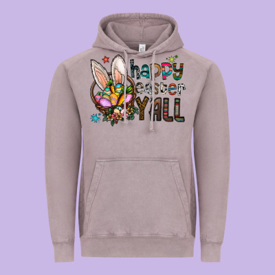 Happy Easter Y'all Vintage Hoodie Designed By Cowhidedigitalart