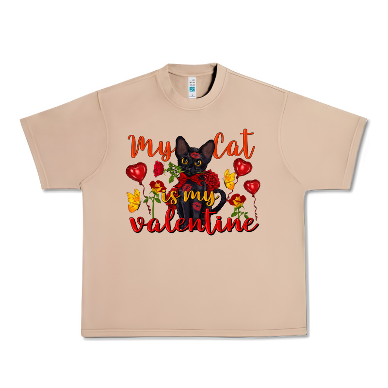 My Cat Is My Valentine Valentine's Day Urban Heavy Tee by FaDigitalArtStudio | Teevron