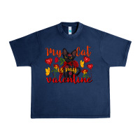 Navy my cat is my valentine valentine's day Urban Heavy Tee - FaDigitalArtStudio
