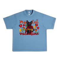 Pebble Blue my cat is my valentine valentine's day Urban Heavy Tee - FaDigitalArtStudio