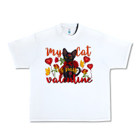 White my cat is my valentine valentine's day Urban Heavy Tee - FaDigitalArtStudio