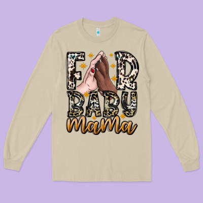 Fur Baby Mama Long Sleeve Tee Designed By Cowhidedigitalart