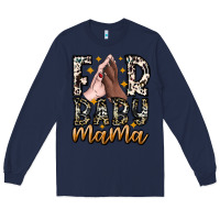 Navy Fur Baby Mama Long Sleeve Tee - CowhideDigitalArt