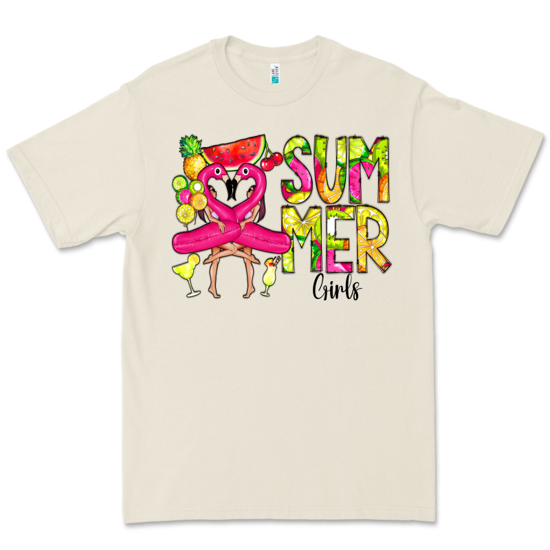 Summer Girls Flamingo Premium Tee by CowCowDesign | Teevron