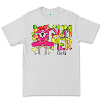 Dove Grey Summer Girls Flamingo Premium Tee - CowCowDesign
