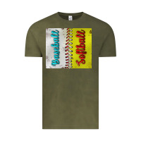 Vintage Olive Baseball And Softball Tumbler Vintage Tee - BundleAndBundleShop