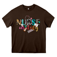 Chocolate Brown nurse on duty Heavy Core Tee - CowGirlArtShop