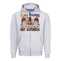 Heather Grey love gnomes no bounds Zipper Hoodie - JahusDesignShop