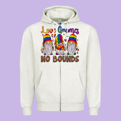Love Gnomes No Bounds Zipper Hoodie Designed By Jahusdesignshop