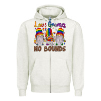 Oatmeal Heather love gnomes no bounds Zipper Hoodie - JahusDesignShop