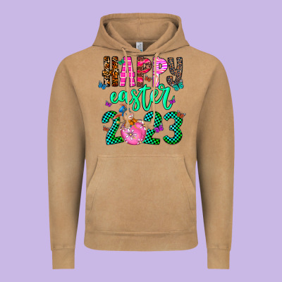 Happy Easter Vintage Hoodie Designed By Cowhidedigitalart