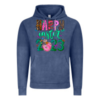 Vintage Denim Happy Easter Vintage Hoodie - CowhideDigitalArt
