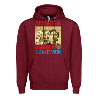 Burgundy socialism Zipper Hoodie - DesigneFamous