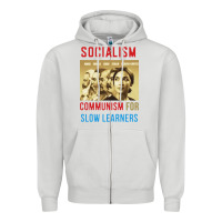 Dove Grey socialism Zipper Hoodie - DesigneFamous