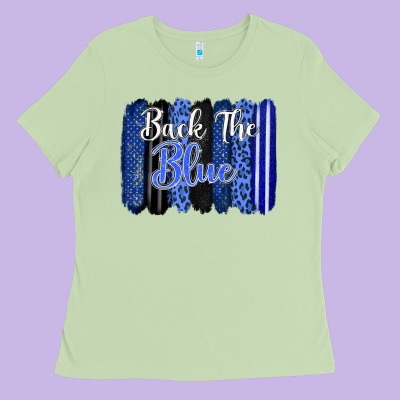 Back The Blue Brushstrokes Ladies Tee Designed By Fadigitalartstudio
