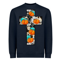 Navy pumpkin cross Heavyweight Sweatshirt - JahusDesignShop