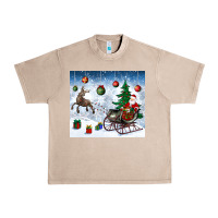 French Oak christmas santa deer and presents Urban Heavy Tee - BundleAndBundleShop