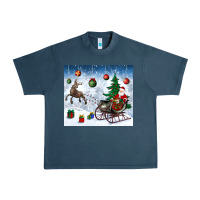 Christmas Santa Deer And Presents Urban Heavy Tee | Teevron