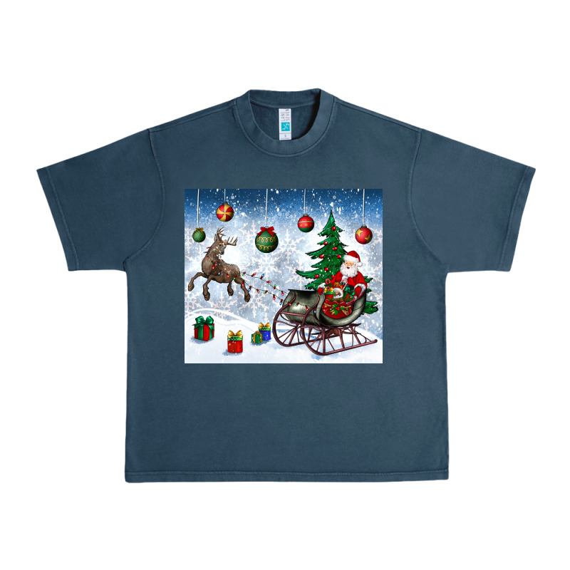 Christmas Santa Deer And Presents Urban Heavy Tee by BundleAndBundleShop | Teevron