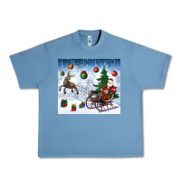 Pebble Blue christmas santa deer and presents Urban Heavy Tee - BundleAndBundleShop