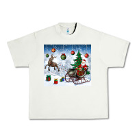 Pistachio christmas santa deer and presents Urban Heavy Tee - BundleAndBundleShop