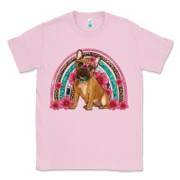 Bubblegum Pink french bulldog floral rainbow Classic Tee - Artiststas