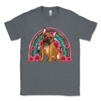 Charcoal Heather french bulldog floral rainbow Classic Tee - Artiststas