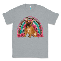 Heather Grey french bulldog floral rainbow Classic Tee - Artiststas