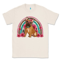 Natural french bulldog floral rainbow Classic Tee - Artiststas