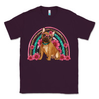 Plum french bulldog floral rainbow Classic Tee - Artiststas