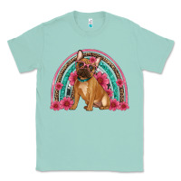 Seafoam french bulldog floral rainbow Classic Tee - Artiststas