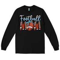 Black Football Mom Long Sleeve Tee - CowhideDigitalArt
