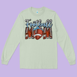 Football Mom Long Sleeve Tee Designed By Cowhidedigitalart