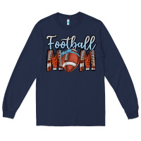 Navy Football Mom Long Sleeve Tee - CowhideDigitalArt