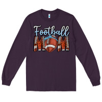 Plum Football Mom Long Sleeve Tee - CowhideDigitalArt