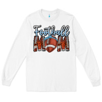 White Football Mom Long Sleeve Tee - CowhideDigitalArt