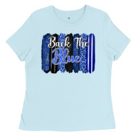 Baby Blue Back the blue brushstrokes Ladies Tee - FaDigitalArtStudio