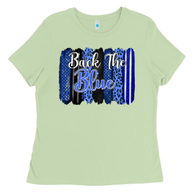 Back The Blue Brushstrokes Ladies Tee by FaDigitalArtStudio | Teevron