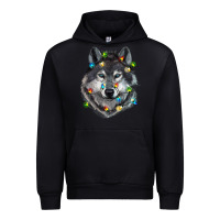 Black Christmas with wolf Urban Hoodie - RanaPortraitStore