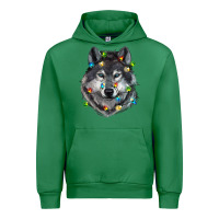 Emerald Christmas with wolf Urban Hoodie - RanaPortraitStore